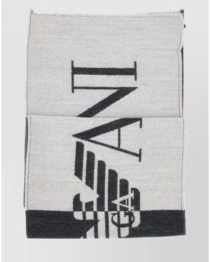 Emporio Armani Rectangular Monochrome Scarf Accessory - Gray
