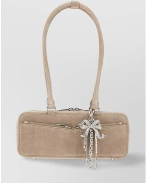 Self-Portrait The Bow Leather Shoulder Bag - White