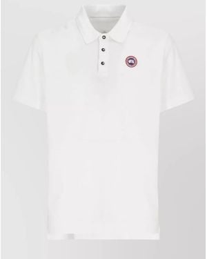 Canada Goose Cotton Short-Sleeve Polo Shirt - White