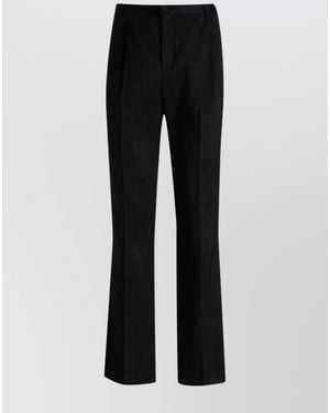 Saint Laurent Silk Tailored Trousers - Black