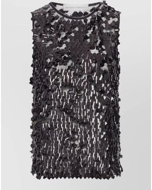 Niccolò Pasqualetti Tank Top Sequin Tulle Square Detail - Multicolour