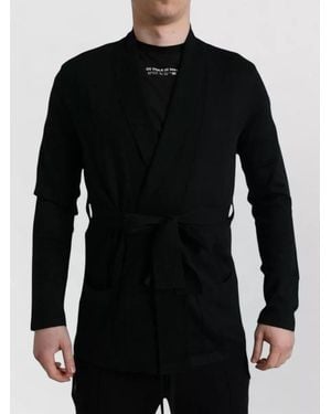 Dolce & Gabbana Cashmere Long Sleeve Belted Wrap Robe - Black