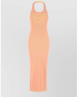 Loewe Cotton Blend Beach Dress Fitted Maxi - White