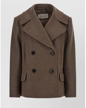 Dries Van Noten Wool Double-Breasted Coat - Brown