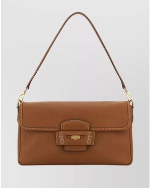 Miu Miu Leather Penny Shoulder Bag With Adjustable Strap - Brown