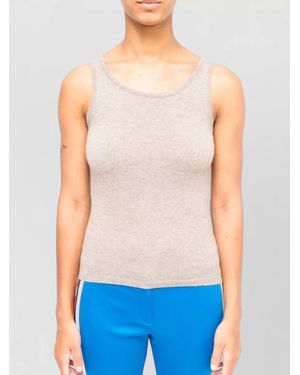 LA ROSE Cashmere Tank Top - Blue