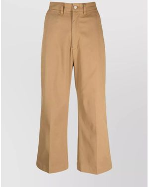 Ralph Lauren High-Rise Cropped Wide-Leg Pants - Natural