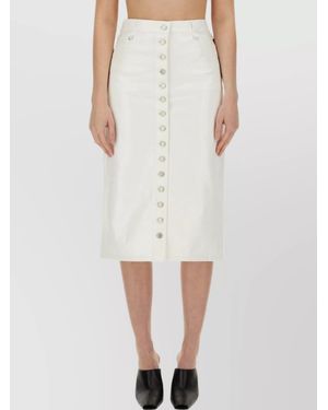 Courreges High-Waisted Mini Skirt With Buttons - White
