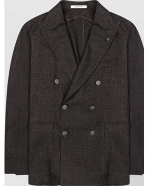Tagliatore Wool Silk Double-Breasted Suit - Black