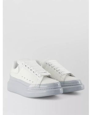 McQueen Oversized Leather Sneakers Low Top Design - White