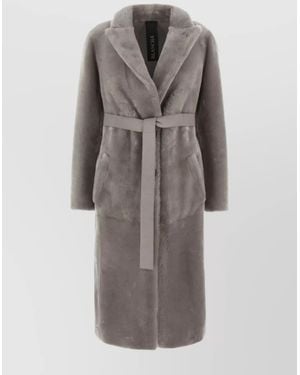 Blancha Shearling Reversible Coat - Gray
