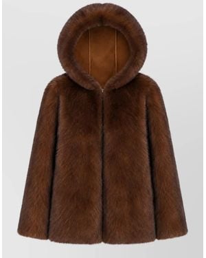 LA ROSE Shearling Coat - Brown