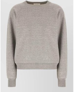 The Row Cotton Blend Crew Neck Sweatshirt Long Sleeves - Grey