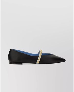 McQueen Leather Ballerina Shoes - Black