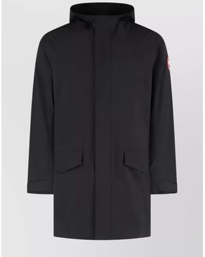 Canada Goose Technical Fabric Waterproof Jacket With Hood And Front Pockets - Blue