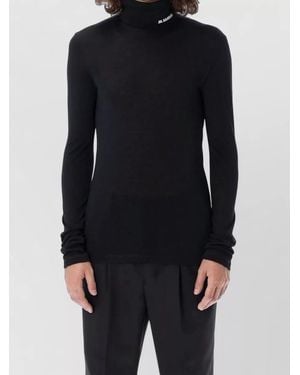 Jil Sander Long Sleeve Turtleneck Slim Fit Top - Blue
