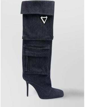 The Attico Leather Knee-High Boots - Blue