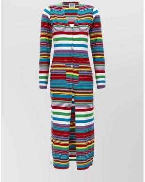 Moschino Striped Knitted Dress - White