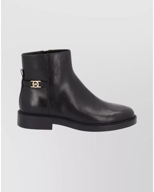 Michael Kors Leather Mandy Ankle Boots - Black