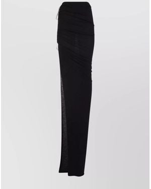 Rick Owens Wool Side-Slit Fitted Skirt - Black