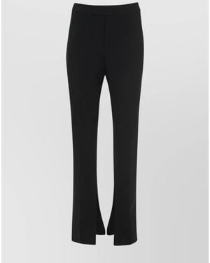 JW Anderson Virgin Wool Front-Slit Straight-Leg Trousers - Black