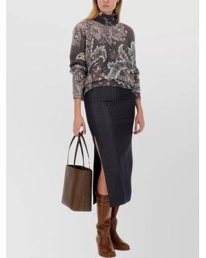 Etro Wool Pencil Skirt - Gray