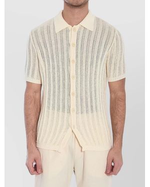 Barena Lightweight Openwork Knit Cotton Shirt - Natural
