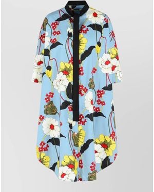 Marni Cotton Knee-Length Dress - Blue