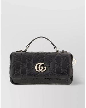 Gucci Petite Gg Handbag With Detachable Strap And Top Handle - Black
