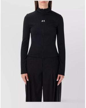 Courreges High Neck Slim-Fit Jacket - Blue