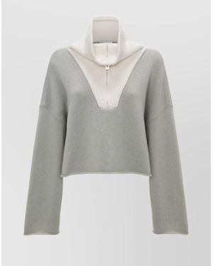 JW Anderson Cropped Knitwear Sweater Long Sleeves - Gray