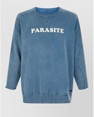 Undercover Graphic Crew Neck Sweatshirt Raglan Sleeves - Blue