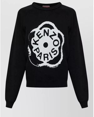 KENZO Silk Crew Neck Sweatshirt Graphic Print - Black
