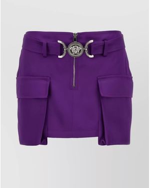 Versace High-Waisted Cargo Mini Skirt - Purple