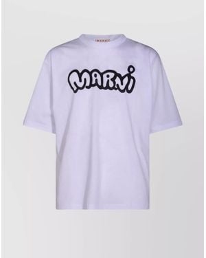 Marni Crew Neck T-Shirt Short Sleeves - Blue