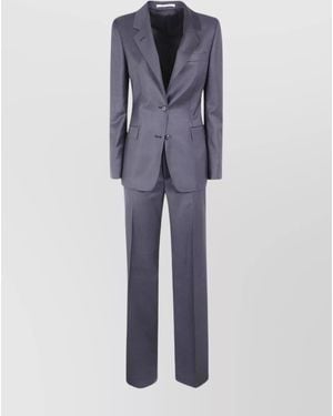 Tagliatore Tailored Dress With Long Sleeves And Pockets - Blue
