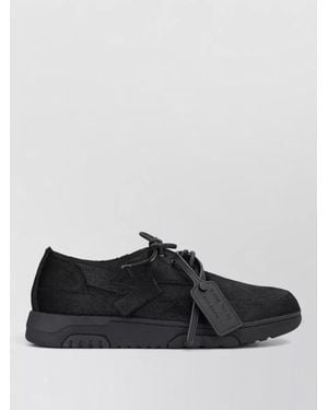 Off-White c/o Virgil Abloh Lace Up Low Top Leather Trainers - Black