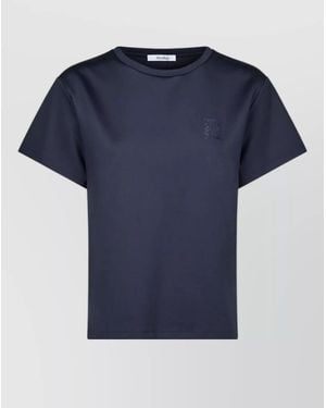 Max Mara Crew Neck Nylon Silk Blend Top - Blue