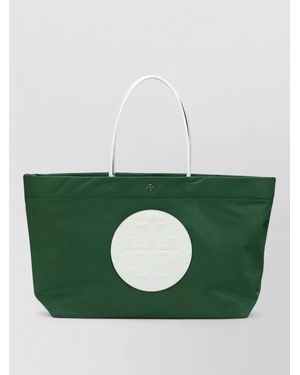 Tory Burch Tote Bag Top Handles Contrast Design - Green