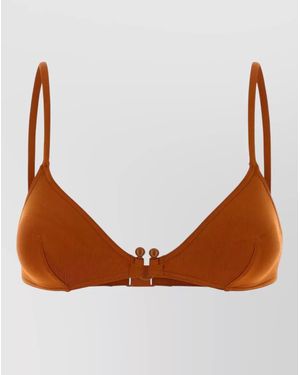 Eres Triangle Stretch Nylon Seamless Bikini Top - Brown