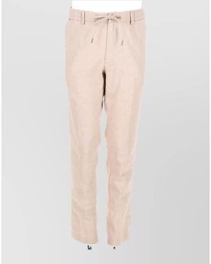 BOSS Tailored Trousers Belt Loops And Pockets - Natural