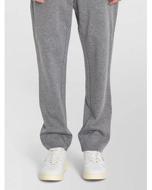 Moncler Cotton Straight-Leg Track Pants - Gray
