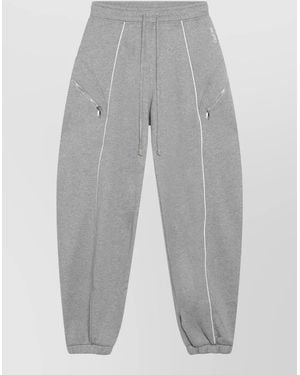 The Attico Cotton Logo Print Straight-Leg Joggers - Grey