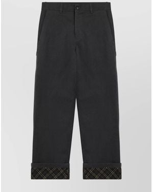 Burberry Pants With Check Pattern Lapels - Gray