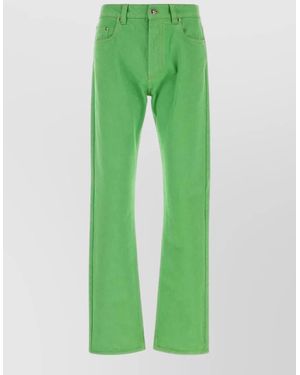 Versace Denim Jeans Straight Cut Five Pocket Design - Green