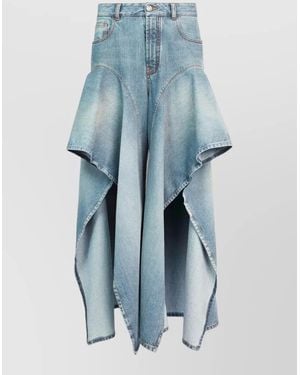 Alaïa Jeans With Faded Ruffles - Blue