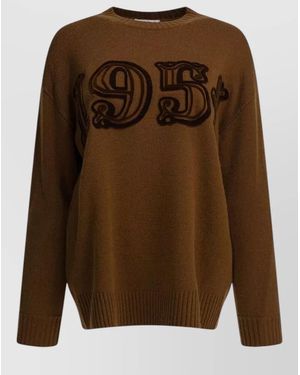 Max Mara Crew Neck Knitwear Long Sleeve Top - Brown