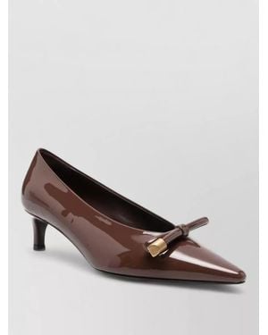 Roberto Festa High Heel Court Shoes Bow Detail Kitten Toe - Brown