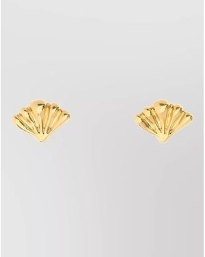 Chloé Metal Mirror Earrings Shell Shape Design - Metallic
