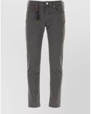 Incotex Stretch Cotton Tapered Leg Pants Belt Loops - Gray